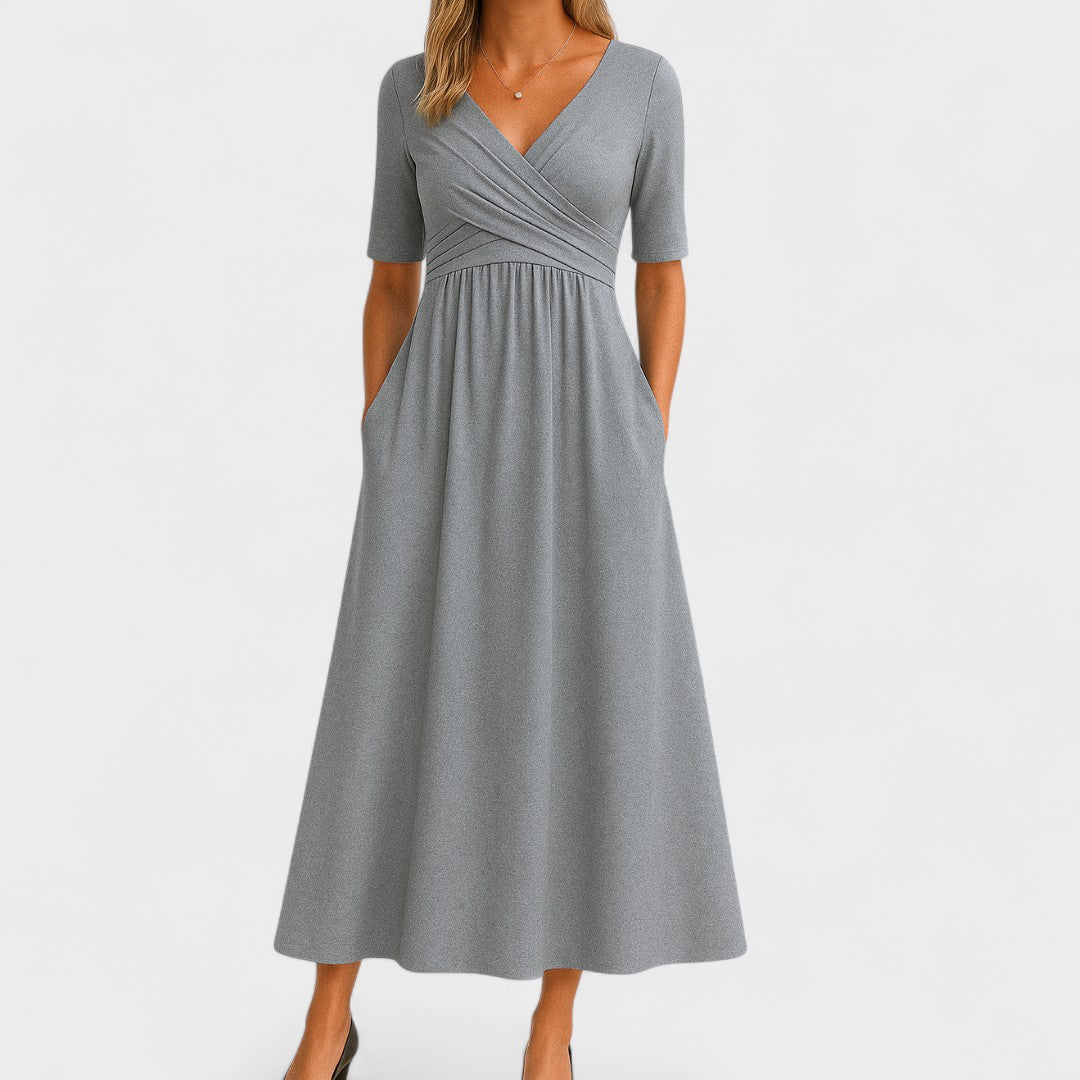 Summer Dress Women | Wrap V-Neck & Flattering A-Line Midi Style