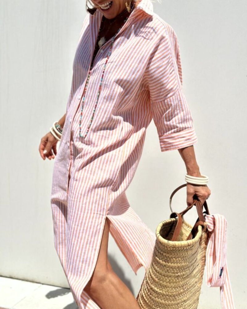 Summer Shirt Dress Women | Striped & Effortless Relaxed Comfort
