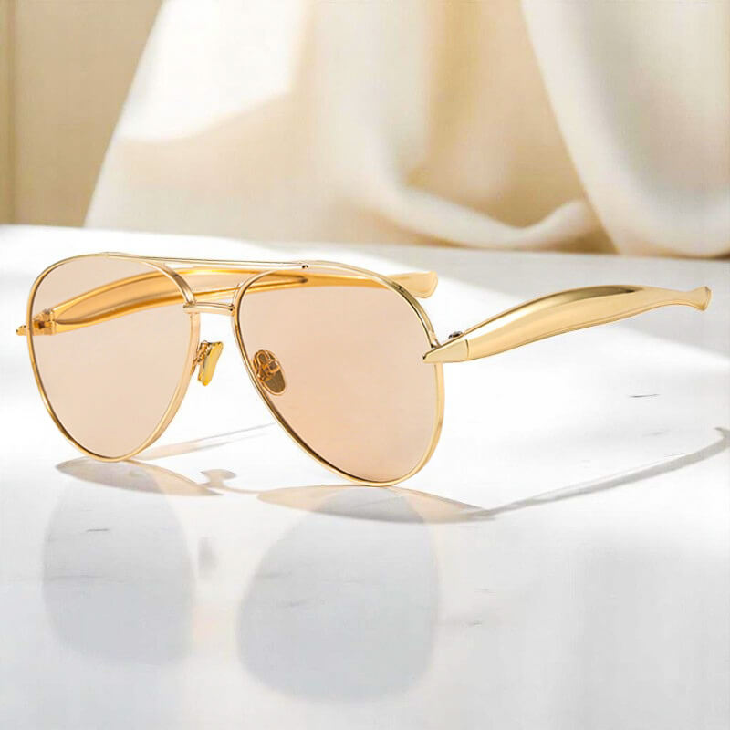 Sunglasses Women | Gold Aviator & Gradient Lens Design