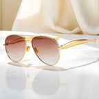 Sunglasses Women | Gold Aviator & Gradient Lens Design