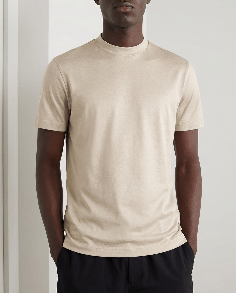T Shirt Men's | Sleek Mock Neck & Luxury Finish