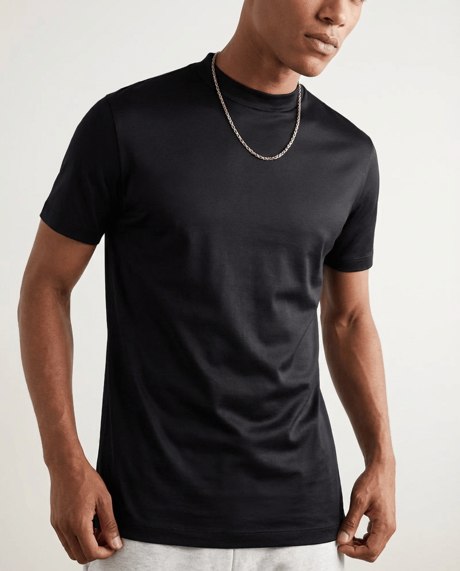 T Shirt Men's | Sleek Mock Neck & Luxury Finish