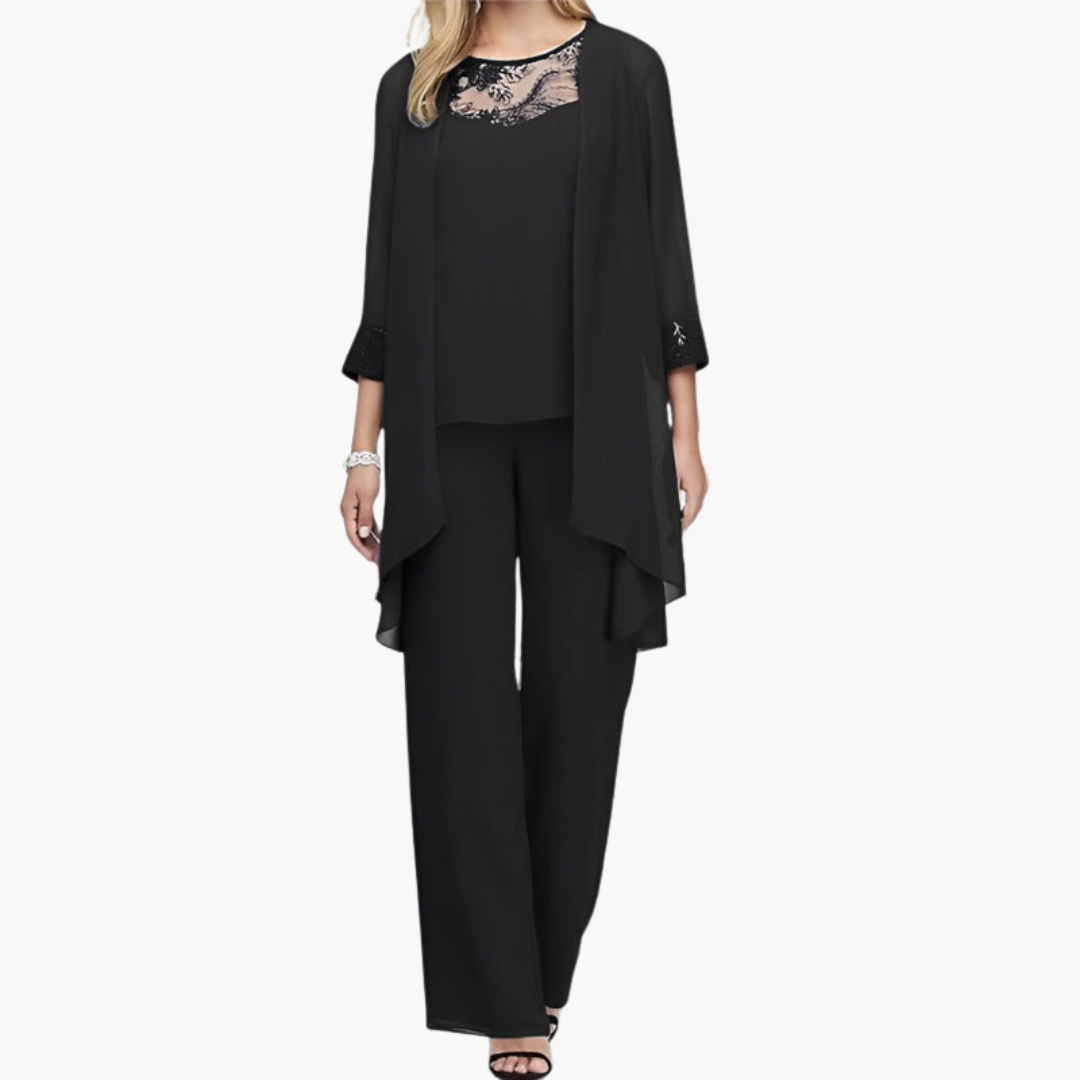 Three-Piece Suit Women's | Lace Detail & Elegant Formal Set