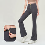 Trousers Women | High-Waist Zip Front & Flare Leg Smart Casual Style