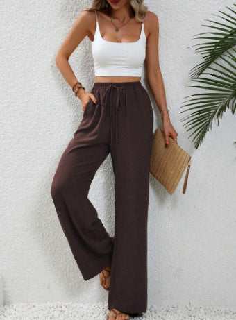 Wide Leg Drawstring Trousers Women's | Relaxed Fit & Effortless Summer Style