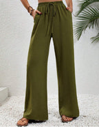 Wide Leg Drawstring Trousers Women's | Relaxed Fit & Effortless Summer Style