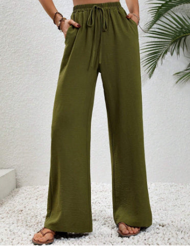 Wide Leg Drawstring Trousers Women's | Relaxed Fit & Effortless Summer Style