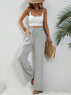 Wide Leg Drawstring Trousers Women's | Relaxed Fit & Effortless Summer Style