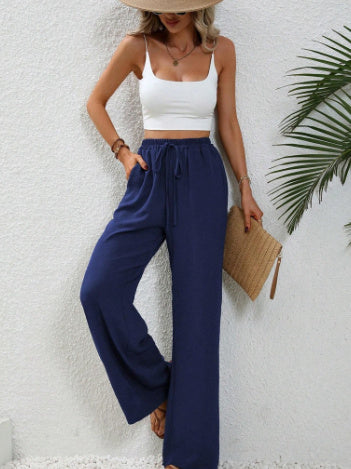 Wide Leg Drawstring Trousers Women's | Relaxed Fit & Effortless Summer Style