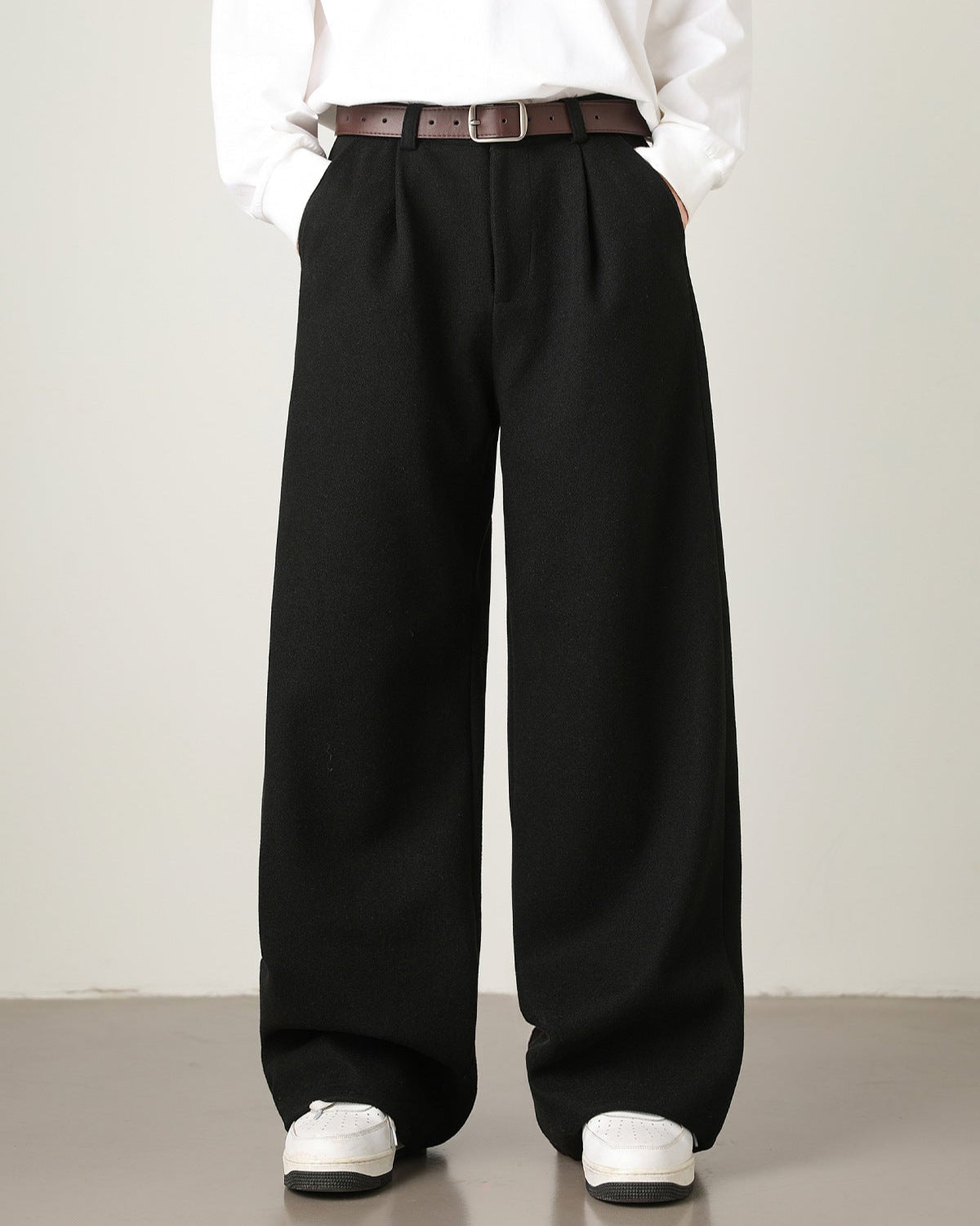 Wide Leg Trousers Men's | Relaxed Fit & Smart Casual Style