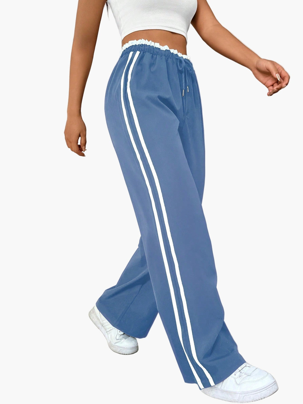 Wide Leg Trousers Women | Side Stripe & Relaxed Sport-Luxe Style