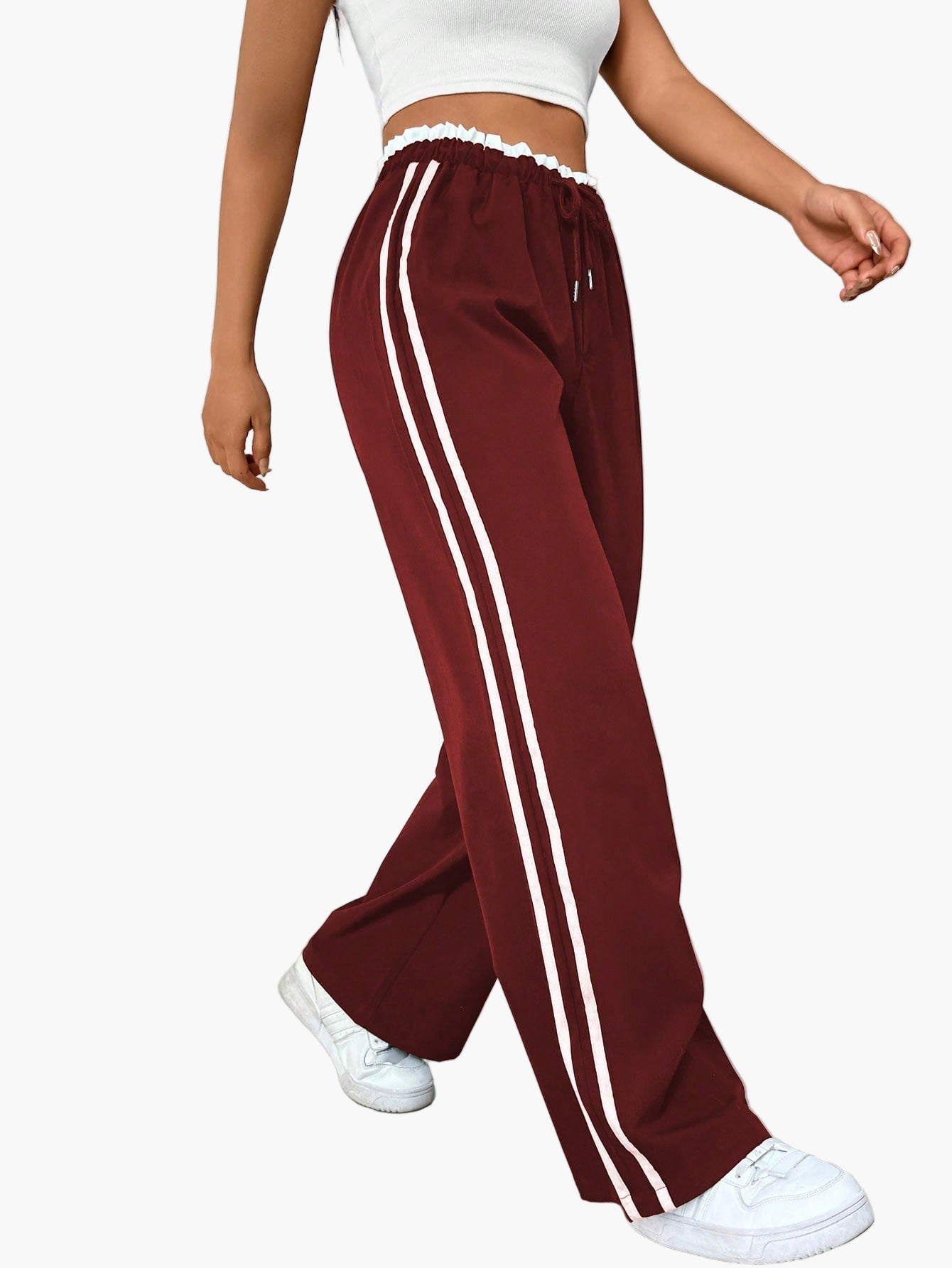 Wide Leg Trousers Women | Side Stripe & Relaxed Sport-Luxe Style