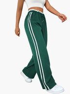 Wide Leg Trousers Women | Side Stripe & Relaxed Sport-Luxe Style