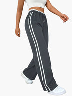 Wide Leg Trousers Women | Side Stripe & Relaxed Sport-Luxe Style