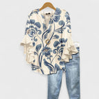 Women’s Blouse | V-Neck Ruffle Sleeve 0