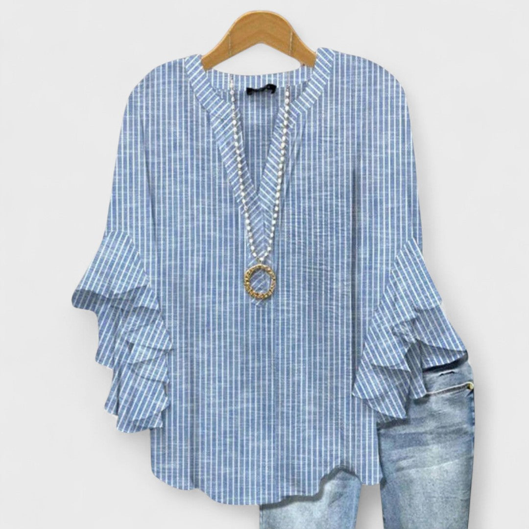 Women’s Blouse | V-Neck Ruffle Sleeve 2