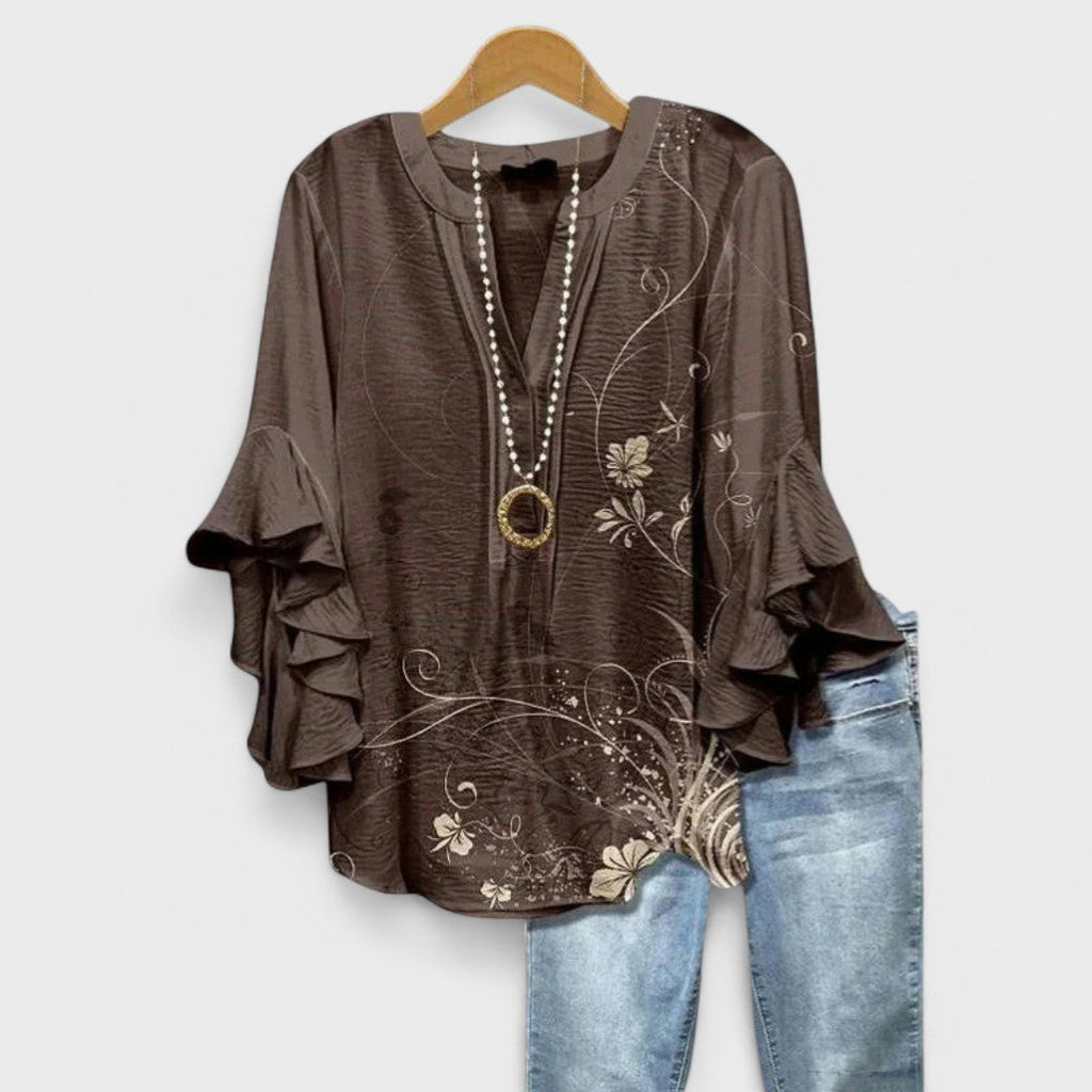 Women’s Blouse | V-Neck Ruffle Sleeve 3