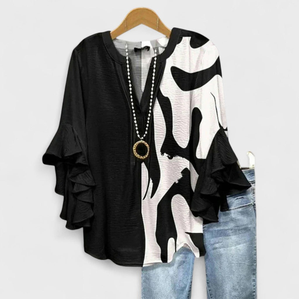 Women’s Blouse | V-Neck Ruffle Sleeve 4