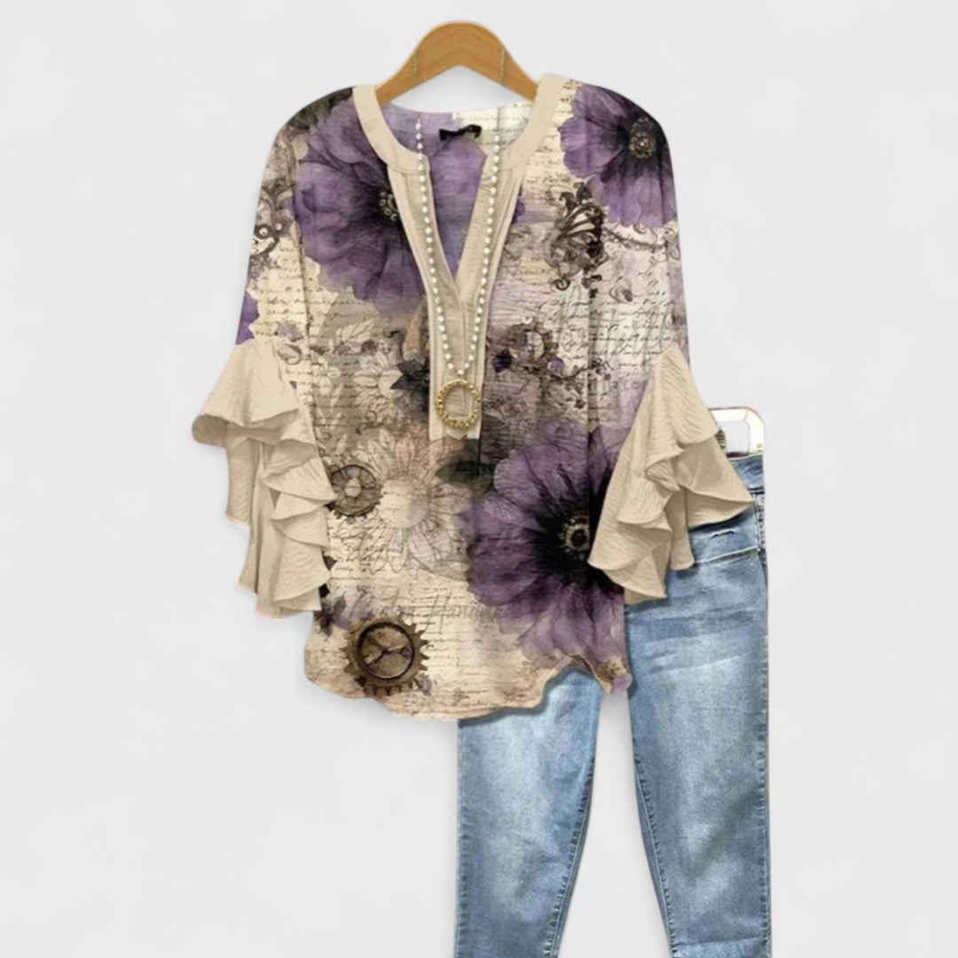 Women’s Blouse | V-Neck Ruffle Sleeve 5
