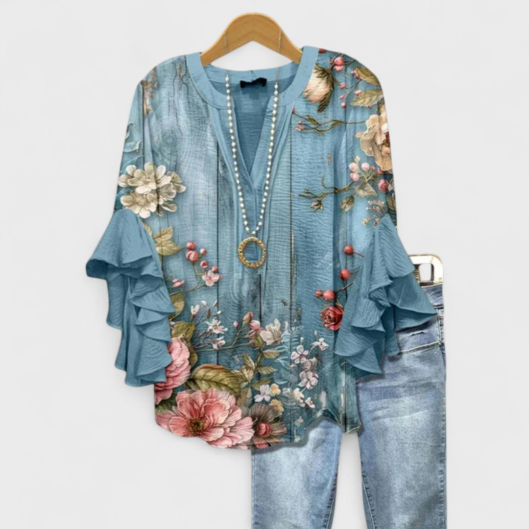 Women’s Blouse | V-Neck Ruffle Sleeve 6