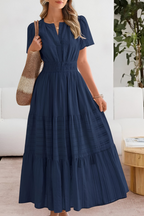 Women's Boho Midi Dress | Smocked Short Sleeve 2