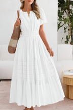 Women's Boho Midi Dress | Smocked Short Sleeve 4