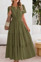 Women's Boho Midi Dress | Smocked Short Sleeve 6
