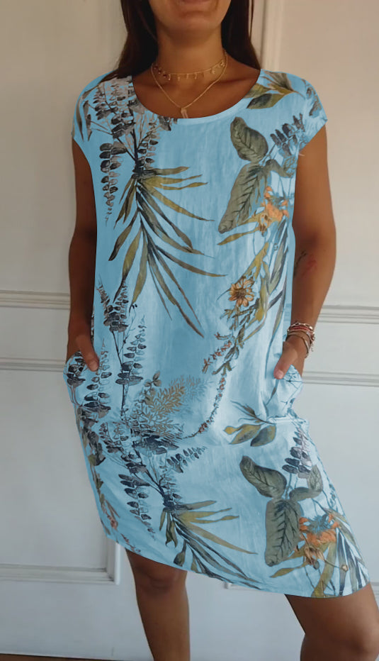 Summer Dress Women | Tropical Leaf Print & Relaxed Everyday Comfort