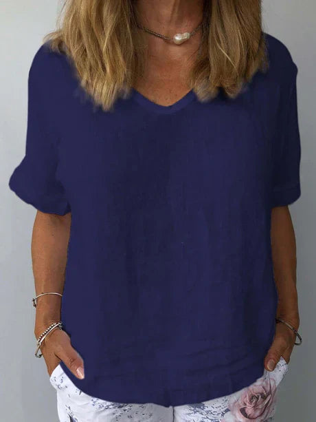Women's Comfortable V-Neck Summer T-Shirt | Chic 0