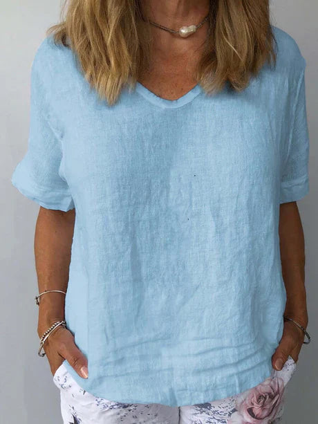 Women's Comfortable V-Neck Summer T-Shirt | Chic 3
