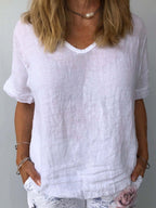 Women's Comfortable V-Neck Summer T-Shirt | Chic 4