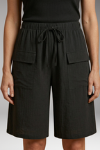 Women's Drawstring Shorts with Elastic Waistband and Soft-Touch Fabric 0