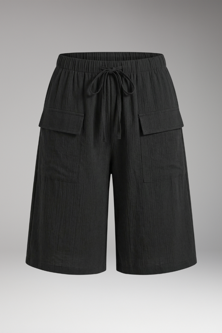 Women's Drawstring Shorts with Elastic Waistband and Soft-Touch Fabric 1