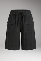 Women's Drawstring Shorts with Elastic Waistband and Soft-Touch Fabric 1