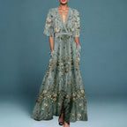 Women's Dress | Floral Maxi Wrap Style 0