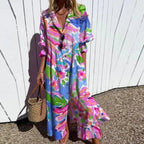 Women's Dress | Floral V-Neck Long Sleeve Maxi 2