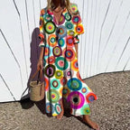 Women's Dress | Floral V-Neck Long Sleeve Maxi 5