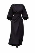 Women's Dress with Lantern Sleeves and Belt 2