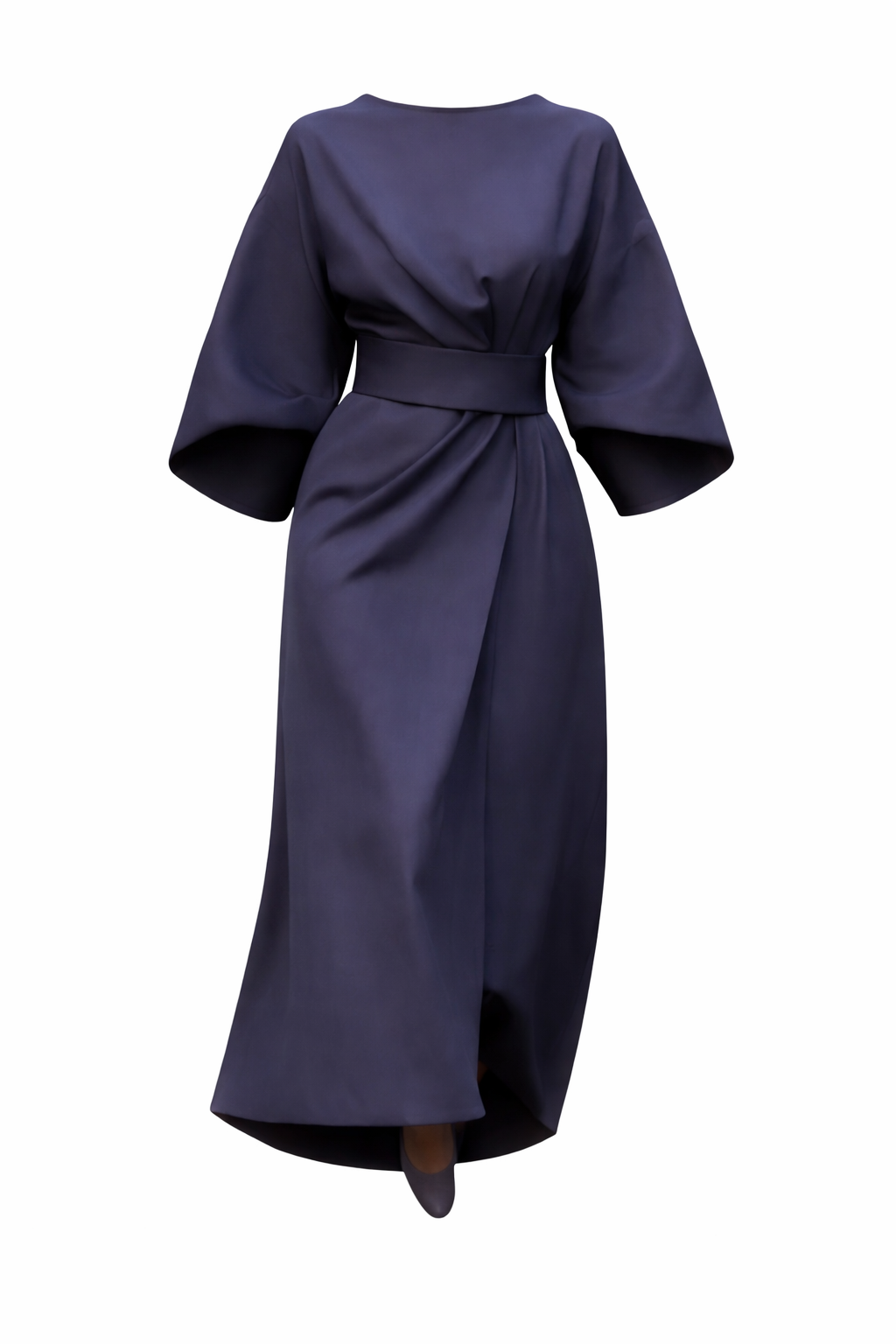 Women's Dress with Lantern Sleeves and Belt 4