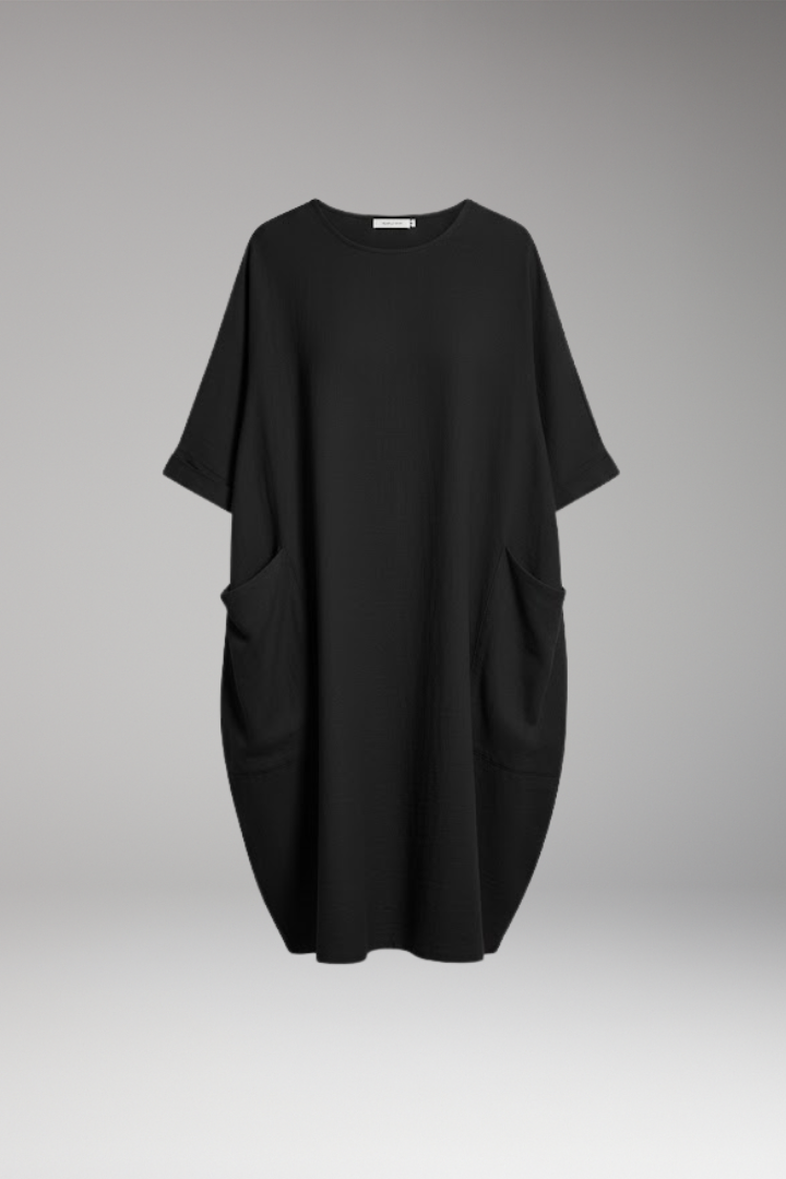 Women's Dress with Round Neckline and Short Sleeves 1