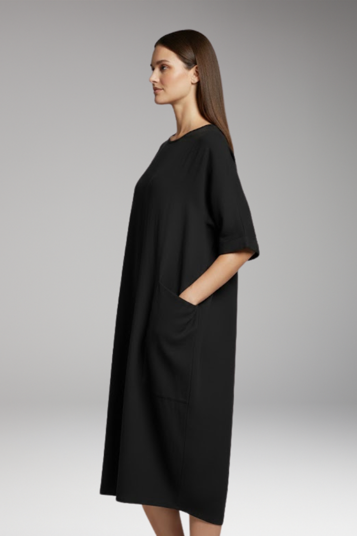 Women's Dress with Round Neckline and Short Sleeves 3