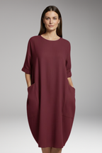 Women's Dress with Round Neckline and Short Sleeves 5