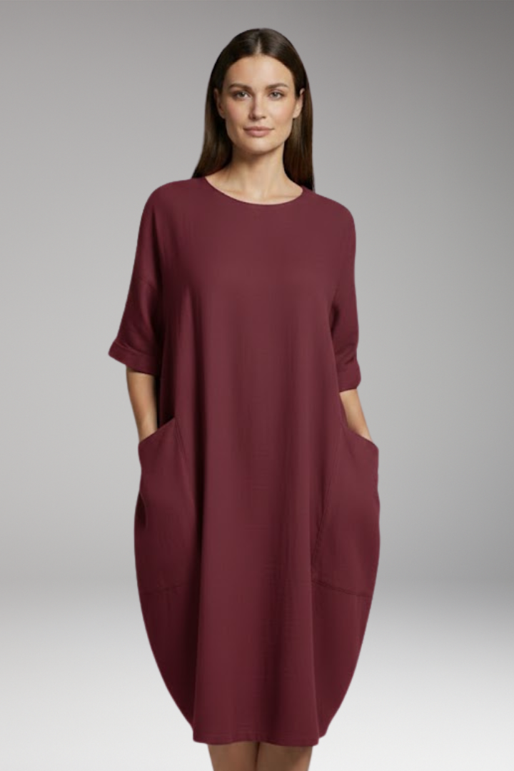 Women's Dress with Round Neckline and Short Sleeves 5