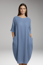 Women's Dress with Round Neckline and Short Sleeves 6