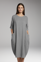 Women's Dress with Round Neckline and Short Sleeves 7