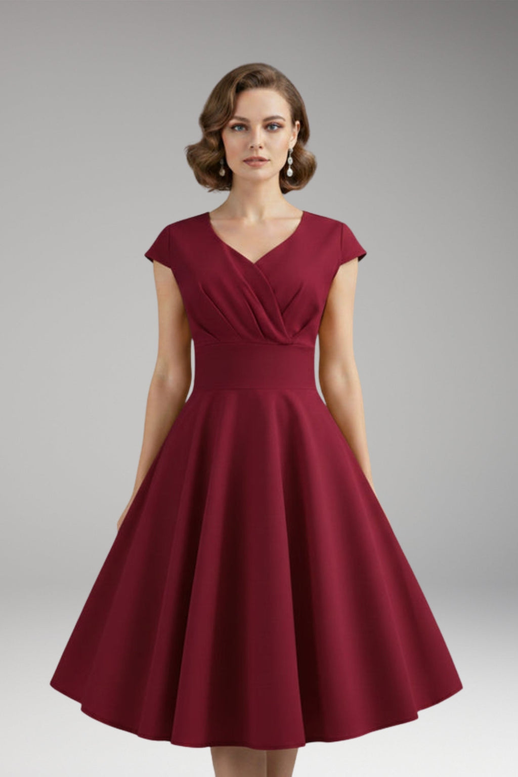 Women's Dress with Waist Cut and Flowing Hem 7