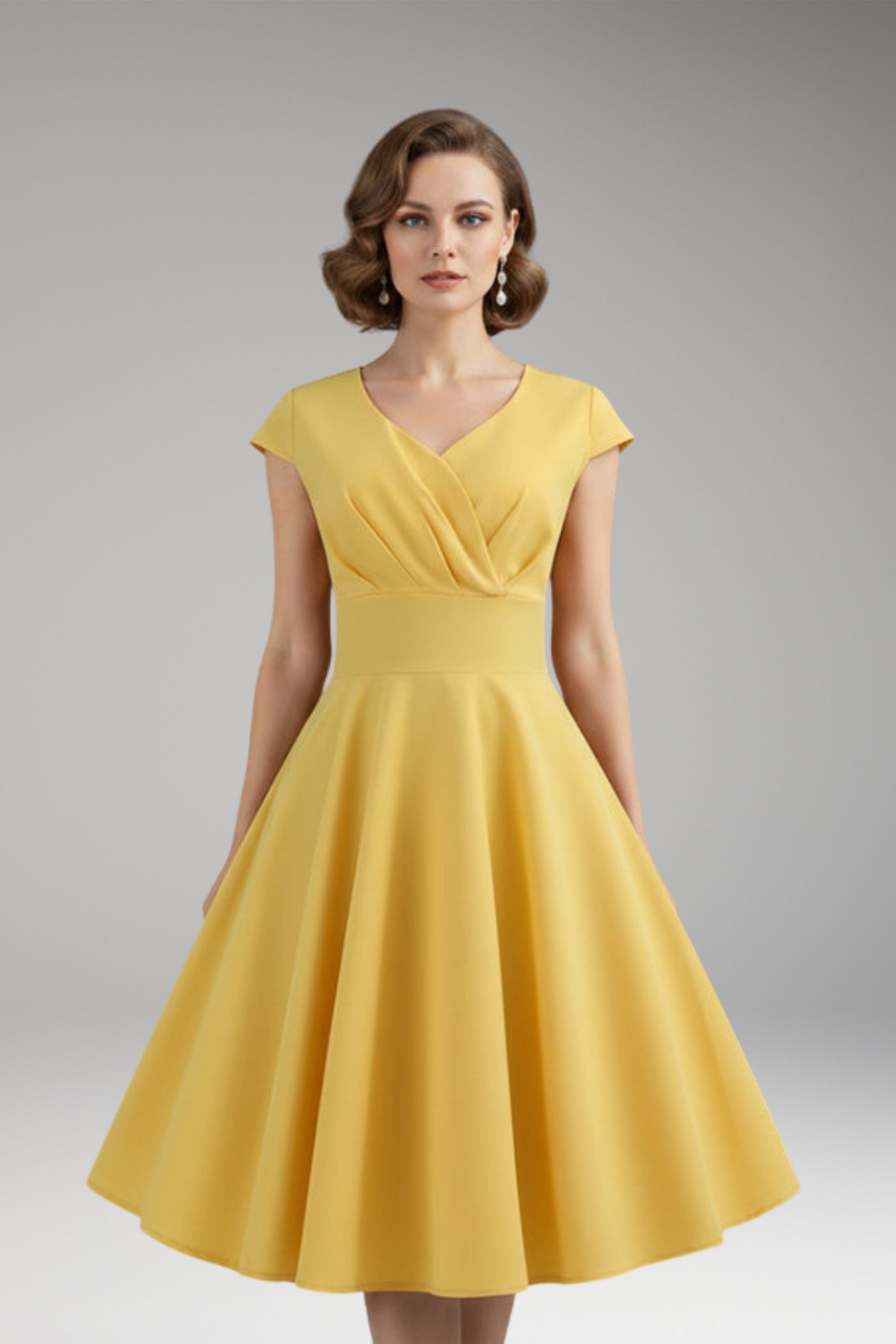 Women's Dress with Waist Cut and Flowing Hem 8