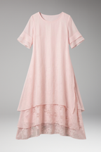 Women's Elegant Midi Dress with Open Neckline and Fluid Cut 1