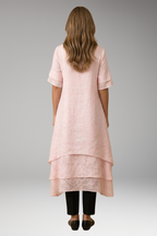 Women's Elegant Midi Dress with Open Neckline and Fluid Cut 4