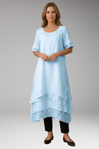 Women's Elegant Midi Dress with Open Neckline and Fluid Cut 7